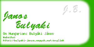 janos bulyaki business card